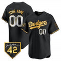 Custom Los Angeles Dodgers 2024 Jackie Robinson Patch Vapor Premier Limited Jersey ¨C All Stitched-Black CONTON