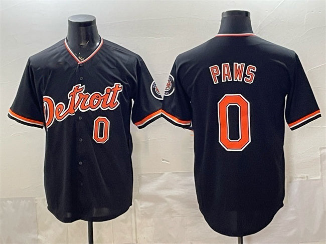 Detroit Tigers #0 Paws Black CONTON 2026 Alternate Vapor Premier Limited Stitched Jersey