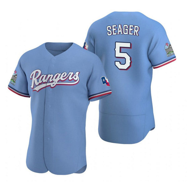 Texas Rangers #5 Corey Seager Light Blue CONTON Flex Base Stitched Jersey