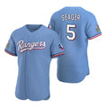 Texas Rangers #5 Corey Seager Light Blue CONTON Flex Base Stitched Jersey