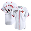 Cincinnati Reds #37 Tyler Stephenson Player White CONTON Speedway Classic Home Limited Stitched Jerseys
