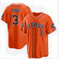 Houston Astros #3 Jeremy Pe?a Orange CONTON 2022 World Series Home Stitched Jersey