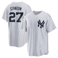 New York Yankees #27 Giancarlo Stanton White CONTON Home Replica Player Name Jersey