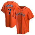 Houston Astros #7 Craig Biggio Player Orange CONTON Home Game Stitched Jerseys