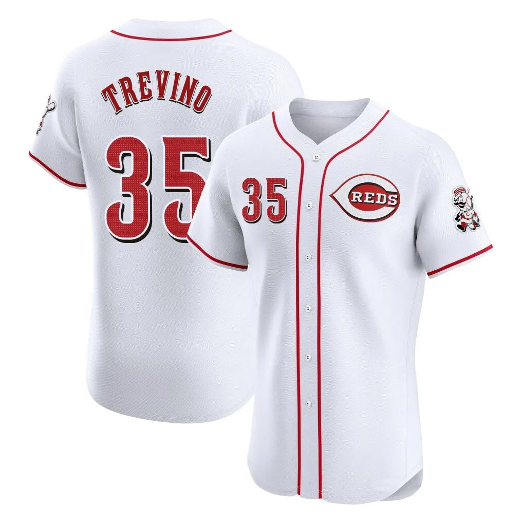 Cincinnati Reds #35 Jose Trevino Player White CONTON Limited Elite Home Stitched Jerseys