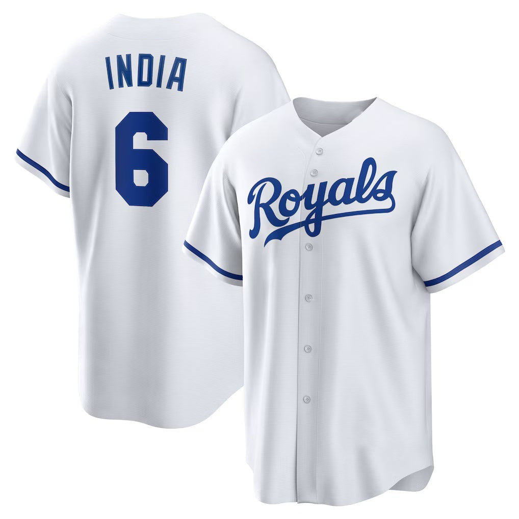Kansas City Royals #6 Jonathan India White CONTON Home Replica Player Jersey
