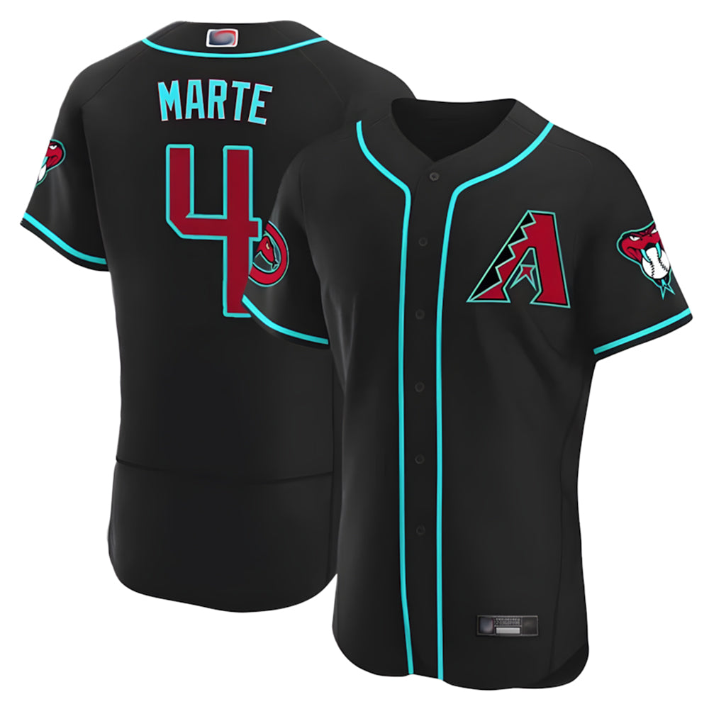 Arizona Diamondbacks #4 Ketel Marte Player Black CONTON Limited Elite Home Game Stitched Jerseys