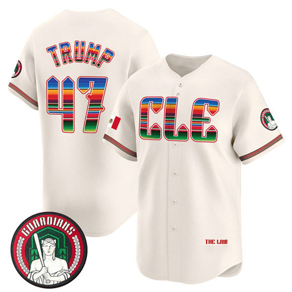 Cleveland Guardians #47 Donald Trump Cream CONTON Mexico Vapor Premier Limited Stitched Jersey