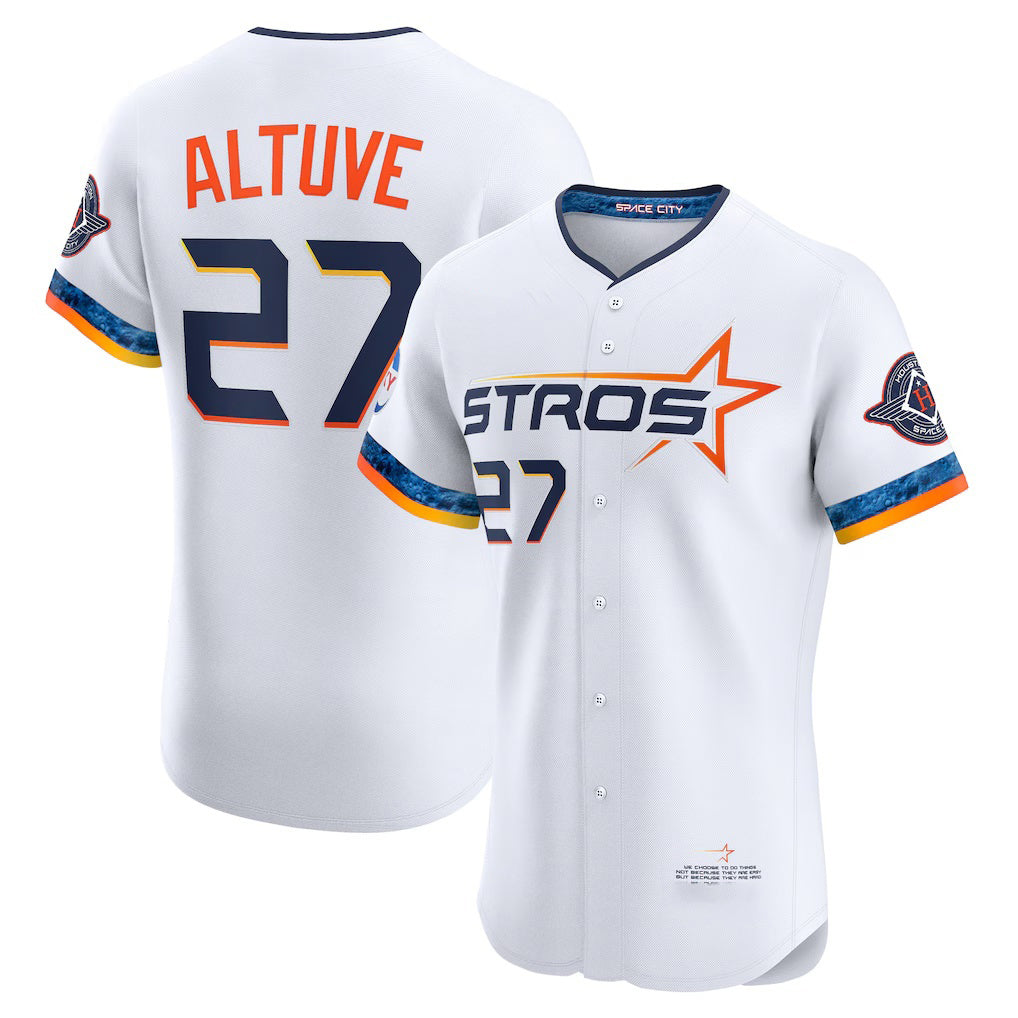 Houston Astros #27 Jose Altuve White CONTON 2025 City Connect Elite Player Jersey