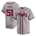 Atlanta Braves #51 Chris Sale Player Gray CONTON Limited Home Game Stitched Jerseys