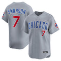 Chicago Cubs #7 Dansby Swanson Player Gray CONTON Road Limited Home Stitched Jerseys