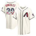 Arizona Diamondbacks #20 Luis Gonzalez Player Cream CONTON USA 250 Fourth of July Home Game Stitched Jerseys