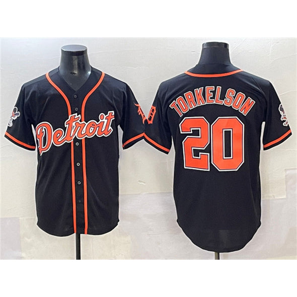 Detroit Tigers #20 Spencer Torkelson Black CONTON With Patch Cool Base Stitched Jersey
