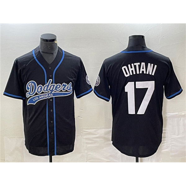 Los Angeles Dodgers #17 Shohei Ohtani Black CONTON Cool Base With Patch Stitched Jersey 2