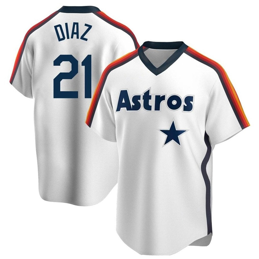 Houston Astros #21 Yainer Diaz Player White CONTON Cooperstown Collection T-shirt Stitched Jerseys