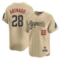 Arizona Diamondbacks #28 Nolan Arenado Player Tan CONTON City Connect Limited Home Game Stitched Jerseys