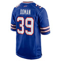 B.Bills #39 Tommy Doman Royal CONTON Team Game Jersey