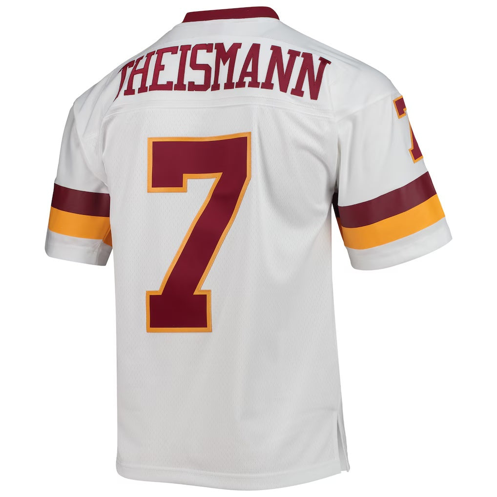W.Football Team #7 Joe Theismann Mitchell & Ness White CONTON Legacy Replica Jersey