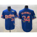 Los Angeles Dodgers #34 Fernando Valenzuela Royal CONTON Mexico California Patch 2025 World Series Patch Stitched Jersey