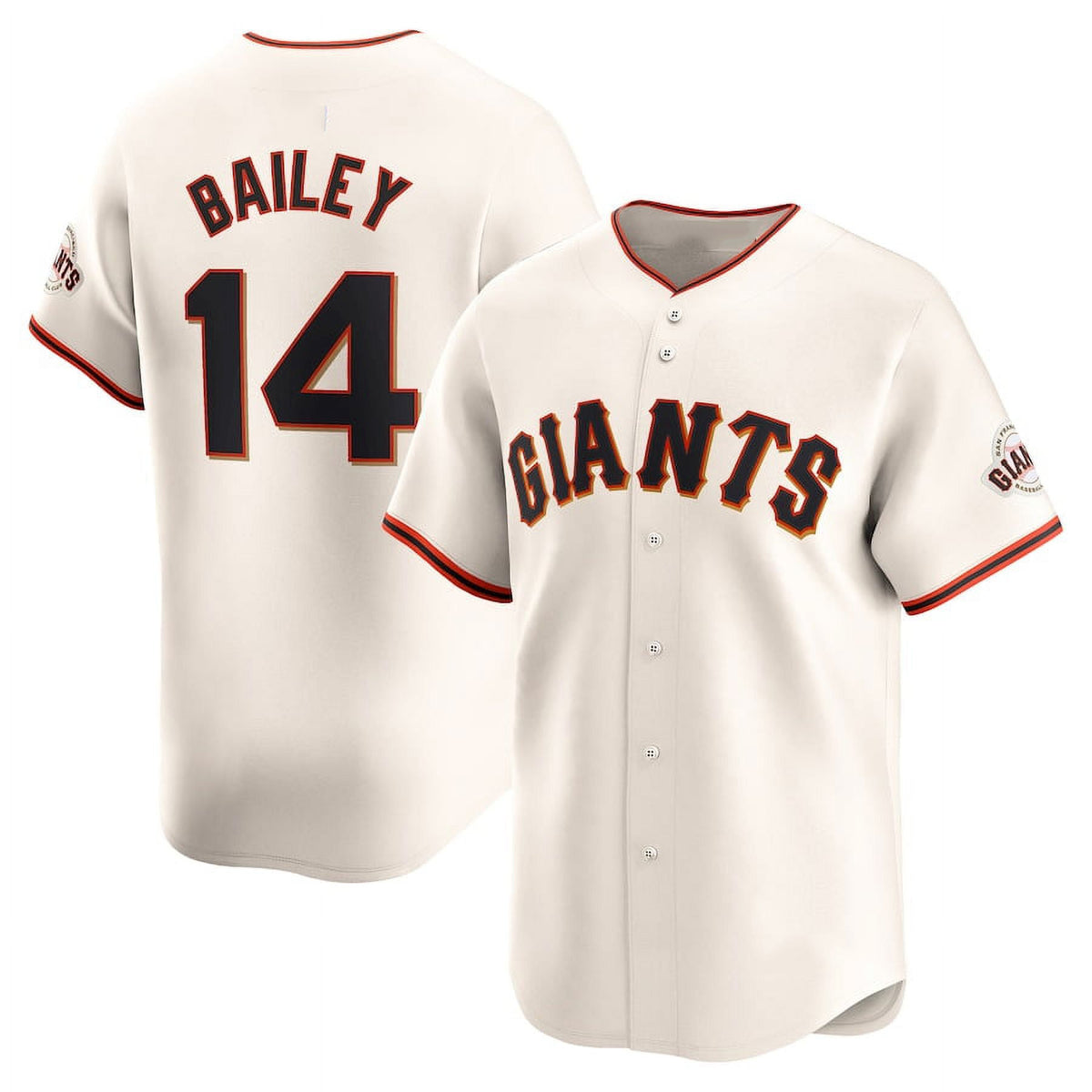 San Francisco Giants #14 Patrick Bailey Cream CONTON 2024 Home Limited Stitched Jersey
