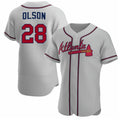 Atlanta Braves #28 Matt Olson Gray CONTON Flex Base Stitched Jersey
