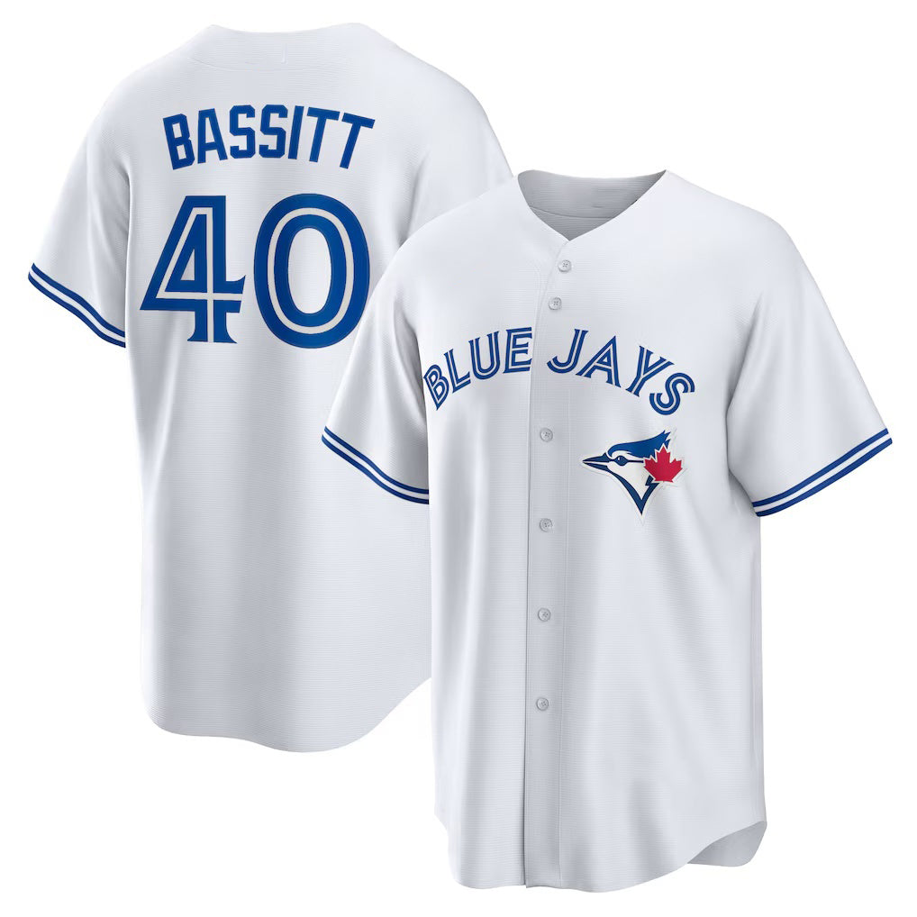Toronto Blue Jays #40 Chris Bassitt White CONTON Home Replica Jersey