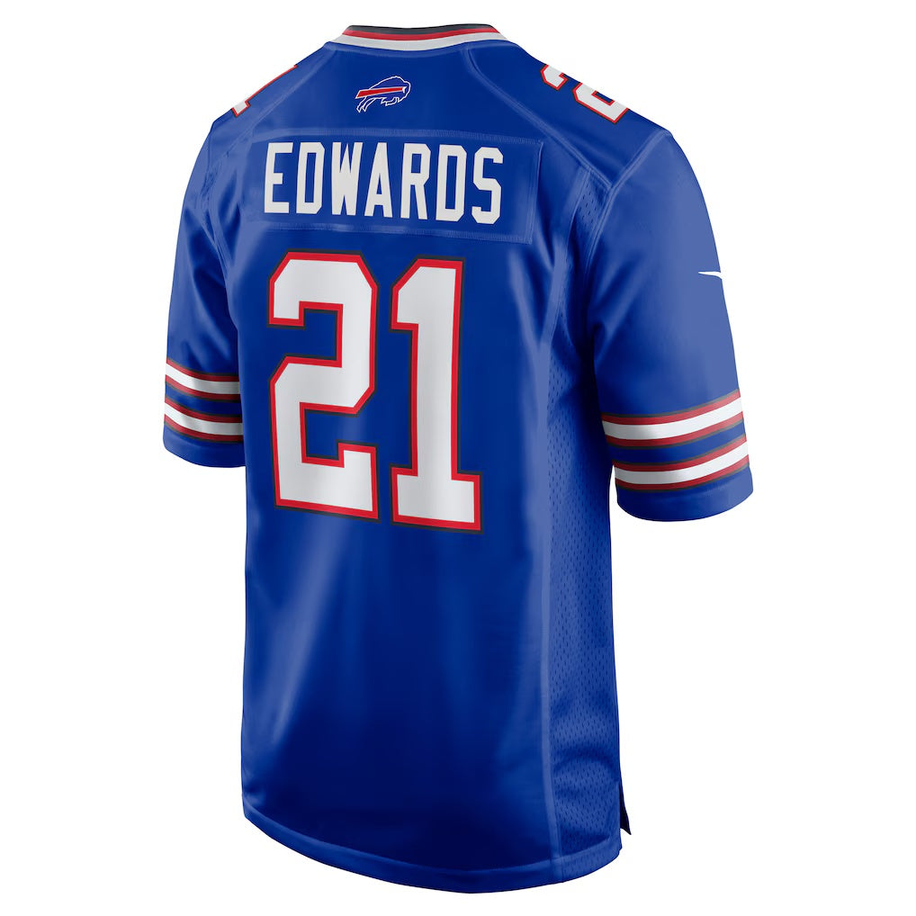 B.Bills #21 Mike Edwards Royal CONTON Game Jersey