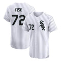 Chicago White Sox #72 Carlton Fisk Player White CONTON Stripe Limited Elite Home Stitched Jerseys