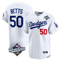 Los Angeles Dodgers #50 Mookie Betts Player White CONTON World Series Limited Home Stitched Jerseys