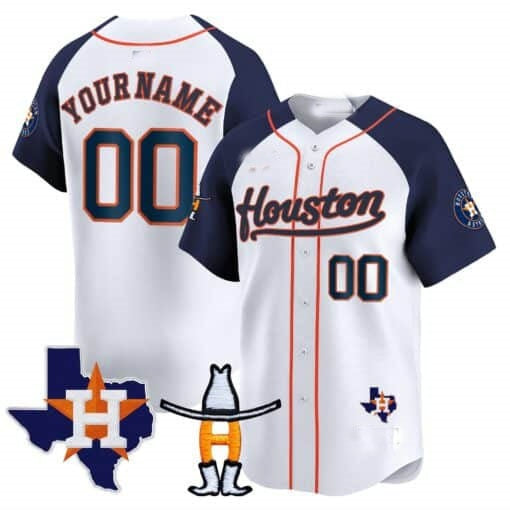 Custom Houston Astros Houston Rodeo Patch Vapor Premier Limited Jersey ¨C White 3 CONTON