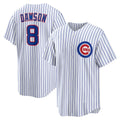 Chicago Cubs #8 Andre Dawson White CONTON Home Retired Player Replica Jersey