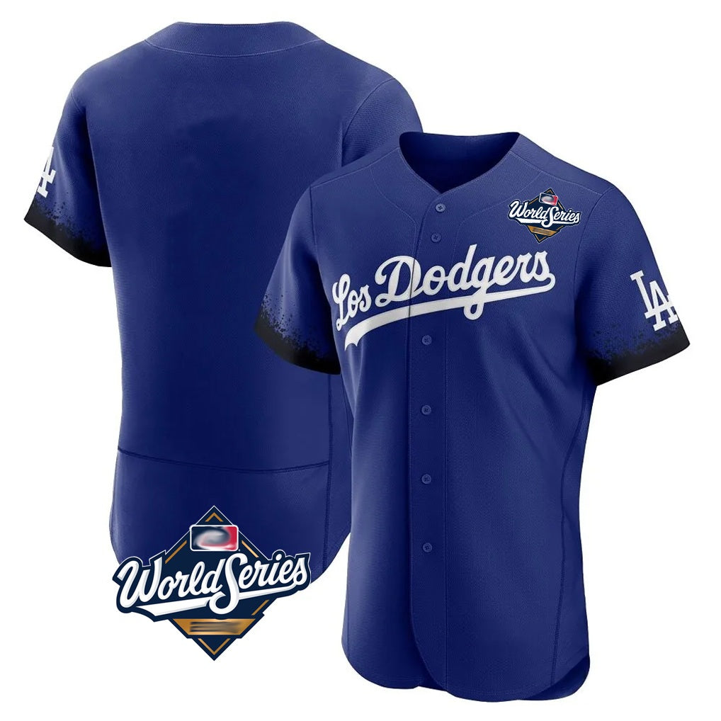 Los Angeles Dodgers Blank Player Royal CONTON City Connect Elite Home World Series Stitched Jerseys
