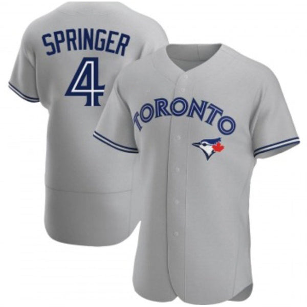 Toronto Blue Jays #4 George Springer Gray CONTON Flex Base Stitched Jersey