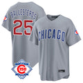Chicago Cubs #25 Moises Ballesteros Player Gray CONTON 150th Anniversary Home Game Stitched Jerseys
