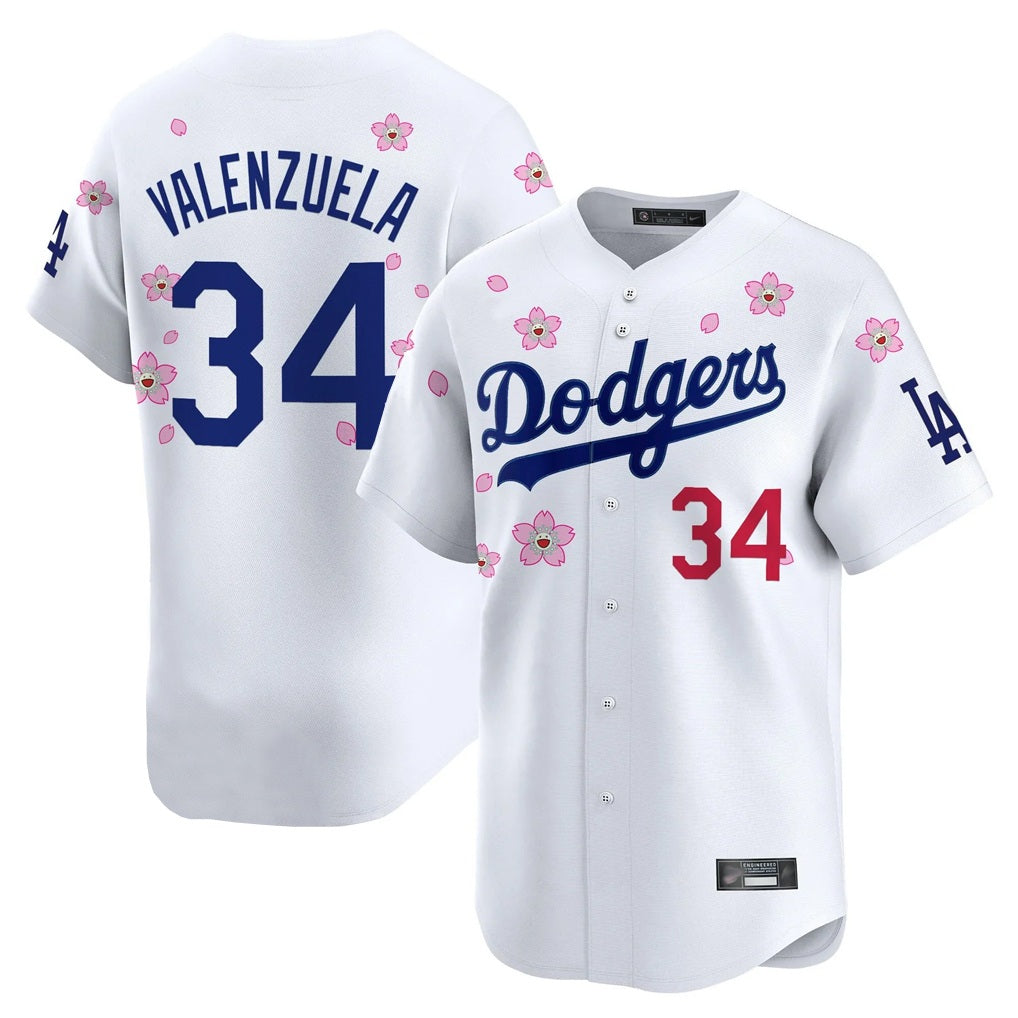 Los Angeles Dodgers #34 Fernando Valenzuela Player White CONTON Tokyo Series Vapor Premier Limited Stitched Jerseys