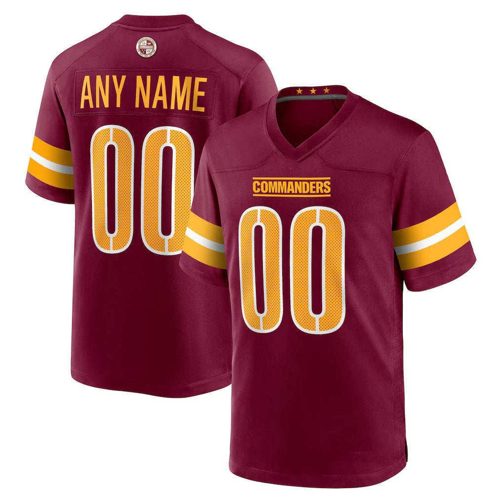 Custom W.Commanders Burgundy CONTON Game Player Jersey
