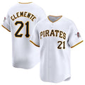 Pittsburgh Pirates #21 Roberto Clemente White CONTON Home Limited Stitched Jersey