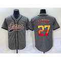 Houston Astros #27 Jose Altuve Grey CONTON Gridiron Cool Base Stitched Jersey