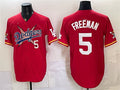 Los Angeles Dodgers x One Piece #5 Freddie Freeman Red CONTON Vapor Premier Limited Stitched Jersey