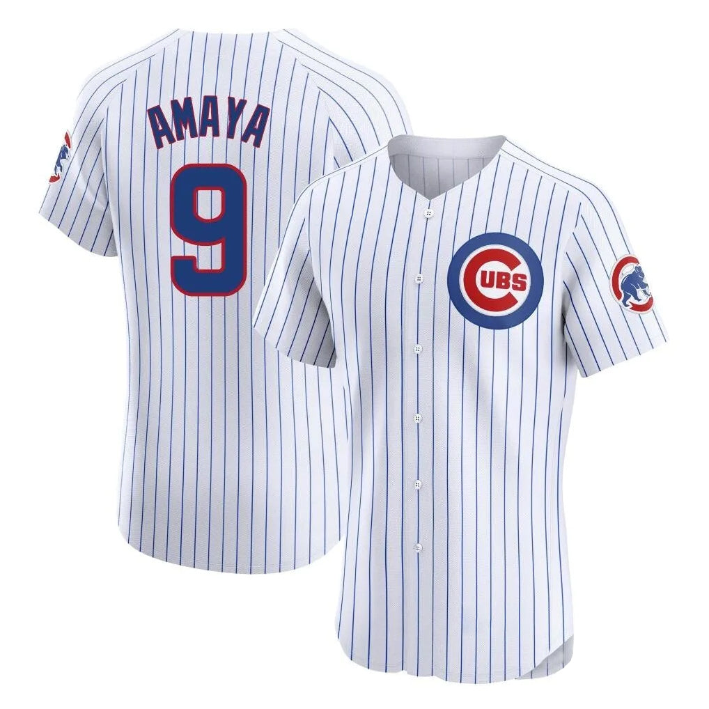 Chicago Cubs #9 Miguel Amaya Player White CONTON Limited Elite Home Game Stitched Jerseys