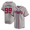 Atlanta Braves #99 Spencer Strider Player Gray CONTON Limited Home Game Stitched Jerseys