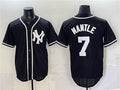 New York Yankees #7 Mickey Mantle 2026 Fashion Replica Black CONTON Out Stitched Jersey