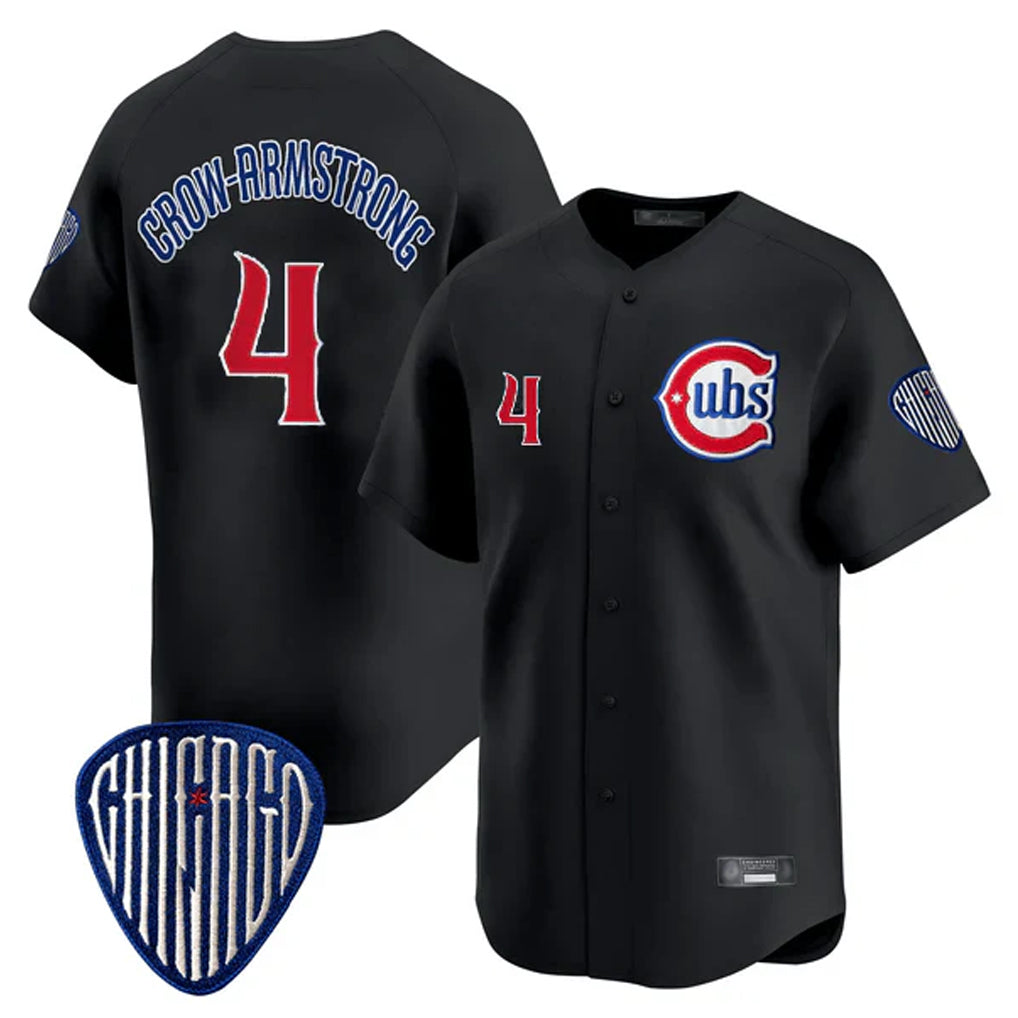 Chicago Cubs #4 Pete Crow-Armstrong Player Black CONTON Vapor Premier Limited Home Stitched Jerseys