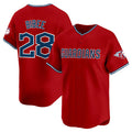 Cleveland Guardians #28 Tanner Bibee Red CONTON Alternate Limited Stitched Jersey