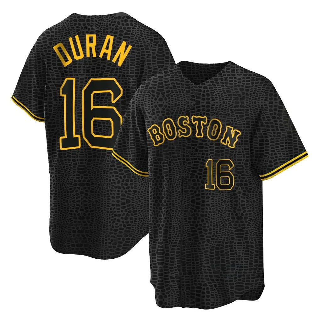 Boston Red Sox #16 Jarren Duran Player Black CONTON Snake Skin City Home Game Stitched Jerseys