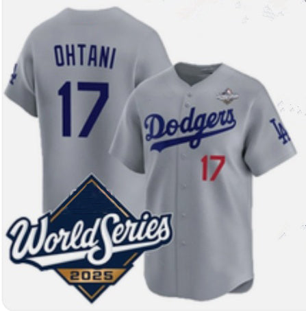 Los Angeles Dodgers #17 Shohei Ohtani Gray CONTON 2025 World Series Limited Stitched Jersey