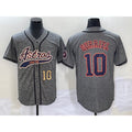 Houston Astros #10 Yuli Gurriel Number Grey CONTON Gridiron Cool Base Stitched Jersey