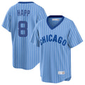 Chicago Cubs #8 Ian Happ Player Blue CONTON T-shirt Cooperstown Collection Limited Stitched Jerseys