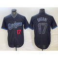 Los Angeles Dodgers #17 Shohei Ohtani Number Lights Out Black CONTON Fashion Stitched Cool Base Jersey