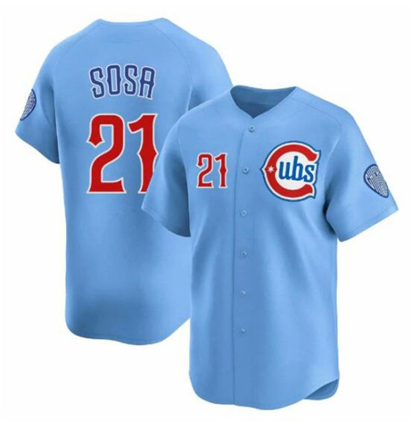 Chicago Cubs #21 Sammy Sosa Blue CONTON 2024-25 2nd Alternate Limited Stitched Jersey